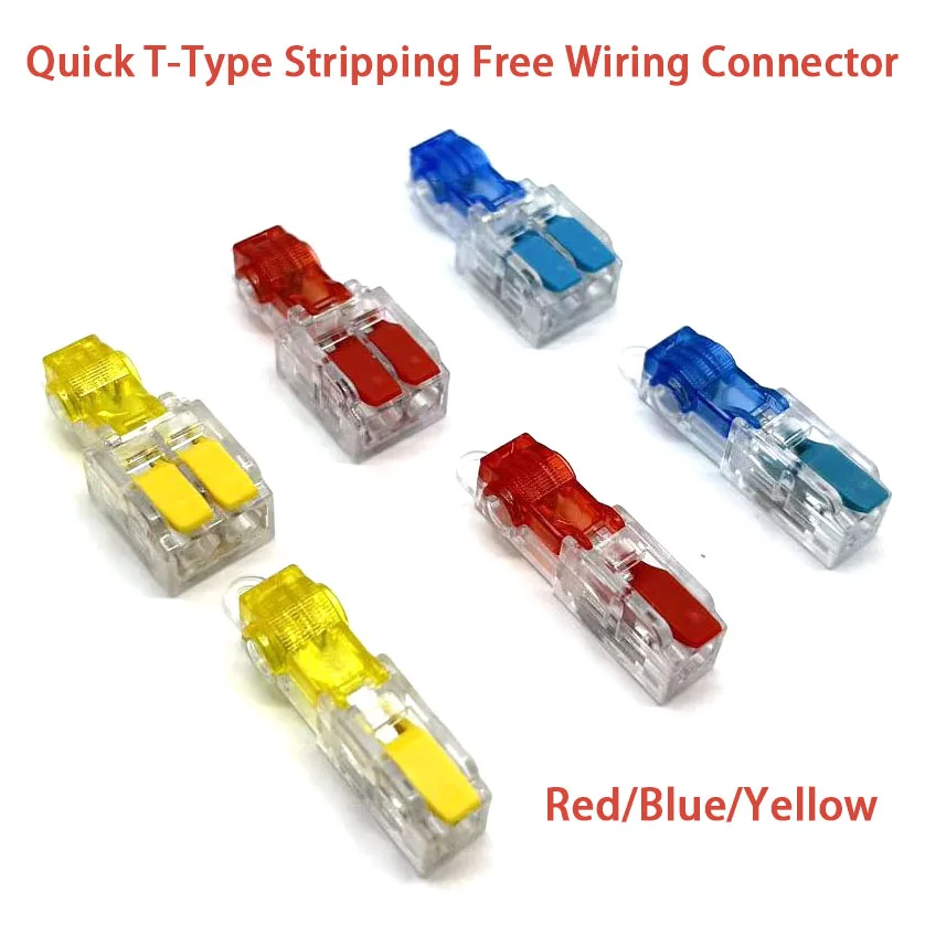 1-10PCS Quick T-Type Stripping Free Wiring Connector Crimp Terminals Splice Junction Box Lever Wire Connector