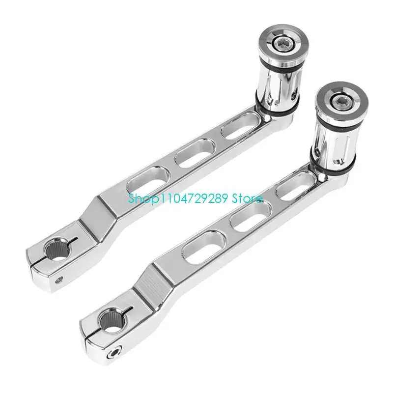 D8KE Front and Rear Motorcycle Shifter Lever Pair with Rubber Grip Detail