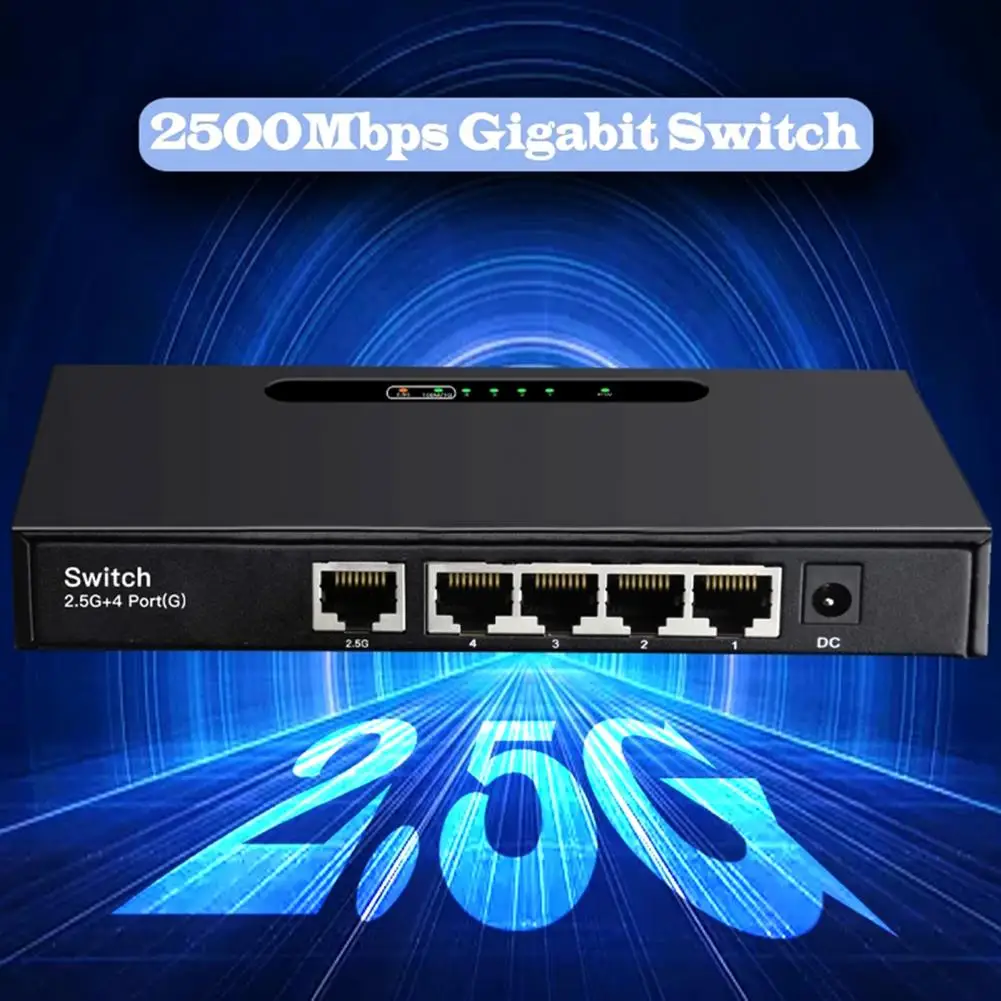 Imagem -03 - Ethernet Switcher Transmissão de Alta Velocidade Rede-switch Plug Play Network Switcher 2.5g Desktop Gigabit Network Switch para Casa