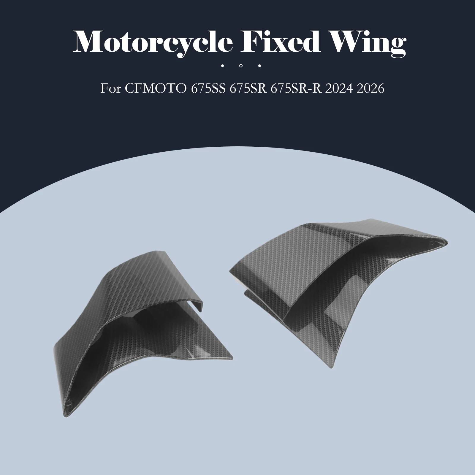 

For CFMOTO 675SS 675SR 675SR-R 2024 2025 Motorcycle Front Winglets Side Spoiler Wing, Aerodynamic Fairing Wings Fins, Black ABS