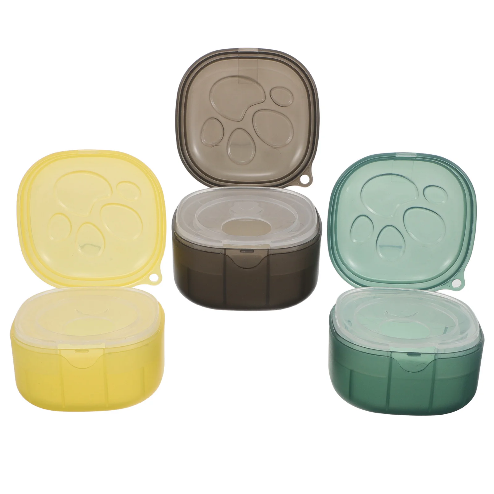 

3Pcs Pacifier Container for Babies Transparent Cat Paw Shaped Storage Case Portable Safe Comfortable Travel Essential Baby