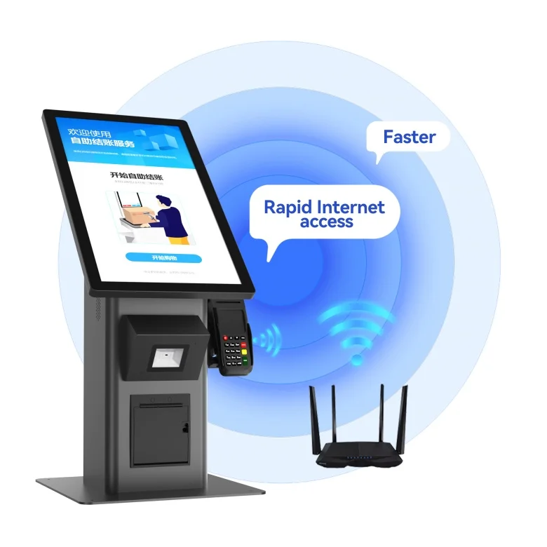 Self-Service 21.5'' Desktop POS Systems Indoor Payment Kiosk With 2nd Display & Android Support SDK Touch-Free Sales Function