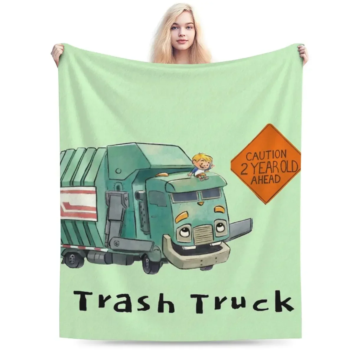 Flannel Throw Blanket Trash Truck Cartoon Netflix Blankets Soft Bedspread Warm Plush Blanket for Bed Living room Picnic Travel