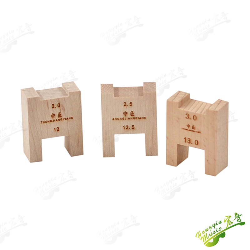 Piano maintenance tuning tool 9009 Three models of piano black key height measurement block beech