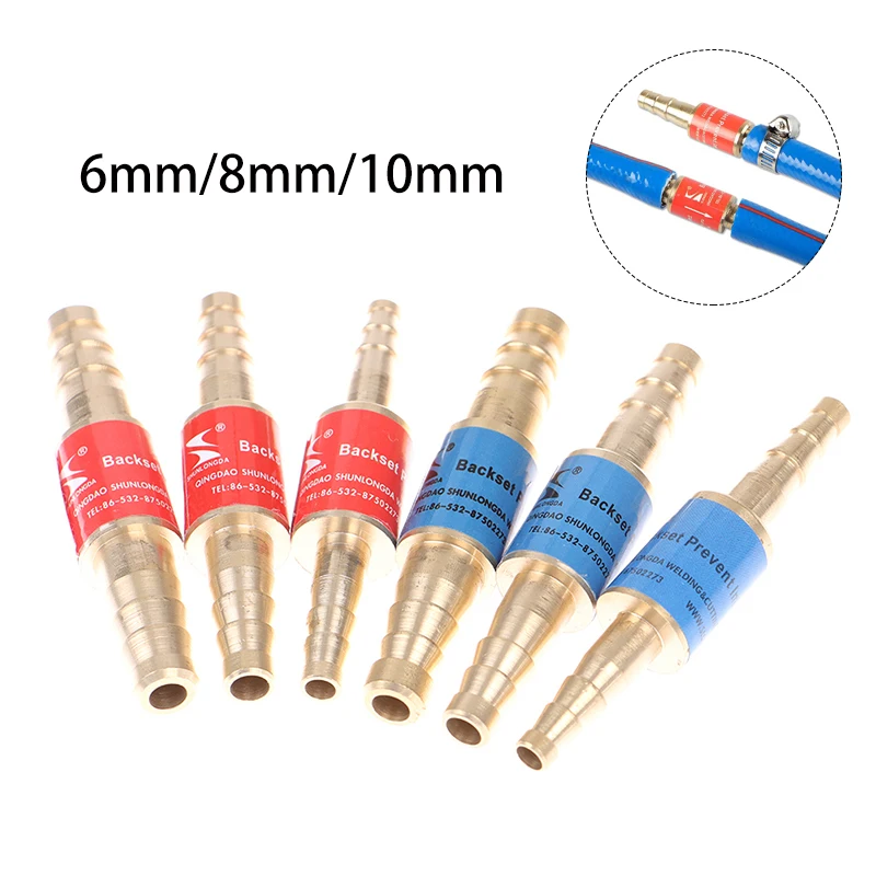 1pcs Household 6mm/8mm/10mm Pipe Flashback Arrestors Of Acetylene&Oxygen Fuel Check Safety Valve Pipe Flashback Arrestor