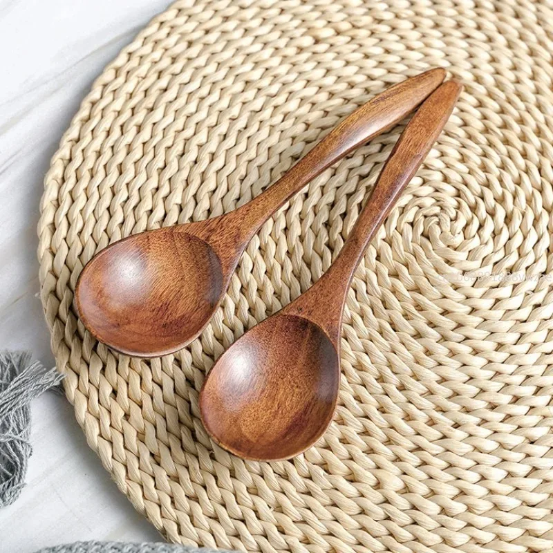 Wooden Spoon Bamboo Kitchen Cooking Utensil Tool Soup Teaspoon Catering for Kicthen Wooden  Bamboo  Dinner Accessories