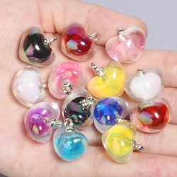 10Pcs 19x18mm Blingbling AB Love Heart Crystal Acrylic Charms Pendant For DIY Earring Jewelry Ornament DIY Accessories