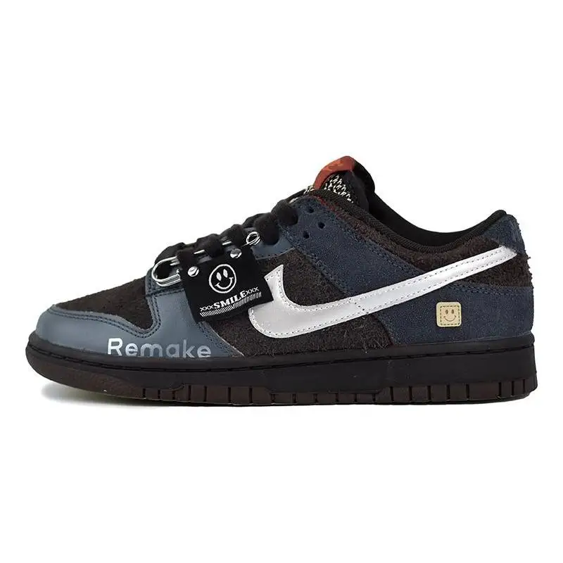 【Customize】Nike Dunk Skateboarding Shoes Unisex Low-top Navy Blue Sneakers shoes FV0395-200