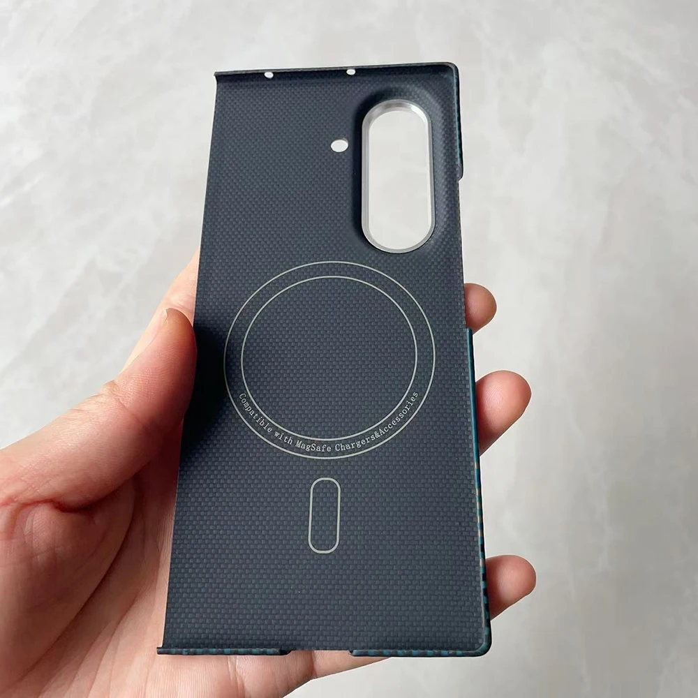 

Магнитный арамидный карбоновый чехол для Samsung Galaxy Z Fold 7 5G, чехол из углеродного волокна для Magsafe для Galaxy Z Fold 7, карбоновый чехол