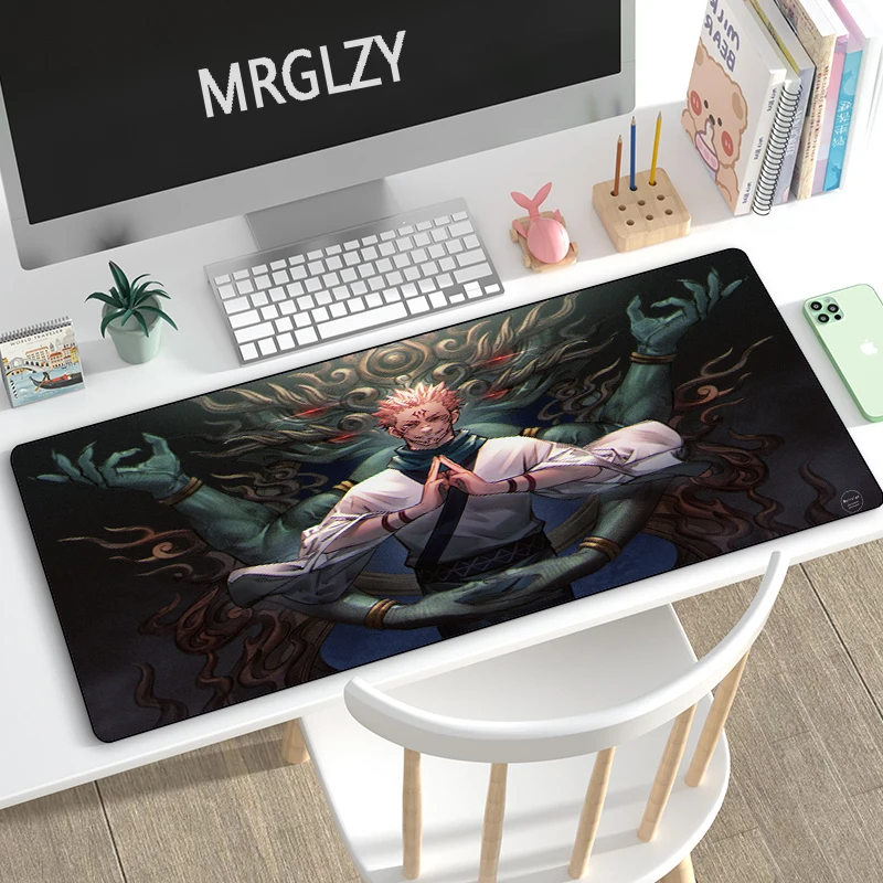 

MRGLZY Anime Gaming Peripheral 40X90CM Jujutsu Kaisen Sukuna Large Mouse Pad Rugs Computer Accessories MousePad Keyboard DeskMat