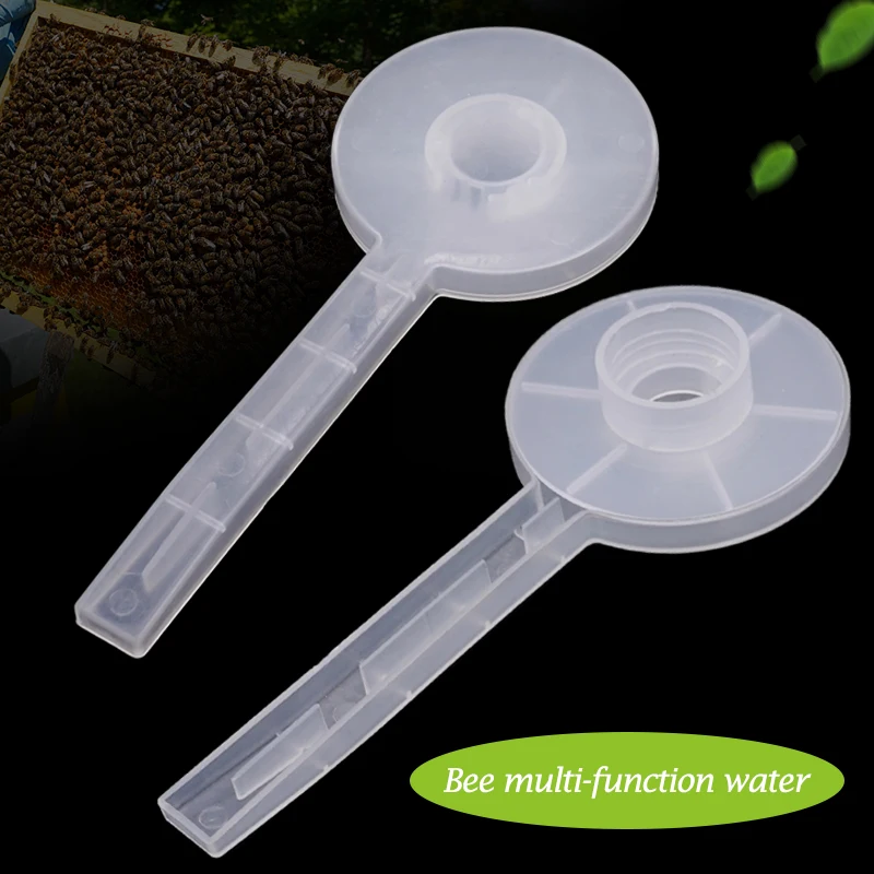 

20 Pcs Round Bees Drinking Feeder Plastic White Plastic Feeders Beekeeping Tools Bee Water Drinkers Feeding Tools Supplies