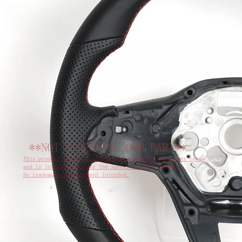 For 20-21 Volkswagen Magotan High End Full Leather Red Stripe Sport Modified Steering Wheel Horn Cover