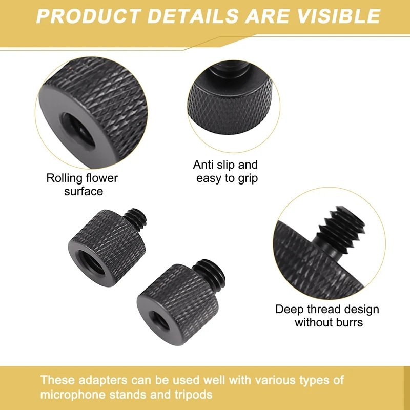 ABDE-8Pcs ميكروفون 1/4 ذكر إلى 3/8 أنثى و 3/8 ذكر إلى 1/4 أنثى كاميرا برغي محول للكاميرا حامل ثلاثي القوائم