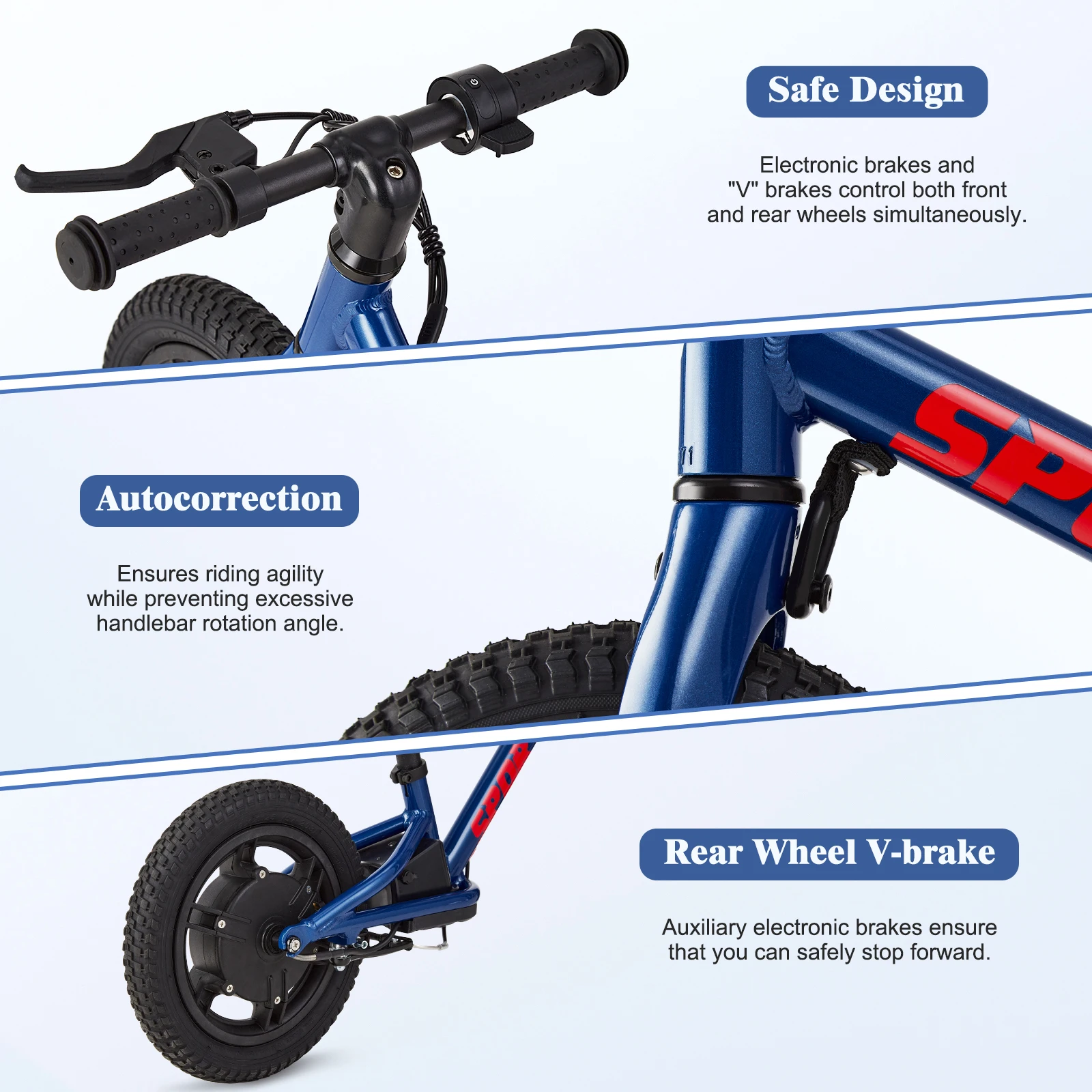 Bicyclette à assistance électrique pour enfants, vélo d'équilibre, siège réglable, vitesse réglable, adapté aux enfants de 3 à 5 ans