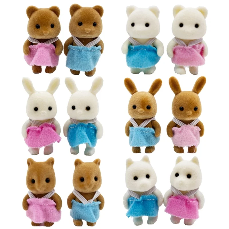 1 : 12 Furniture Simulation Forest Animal Baby Toy Fawn Koala Family Doll Dollhouse Character Collection Toys 4.5CM Birthday Set