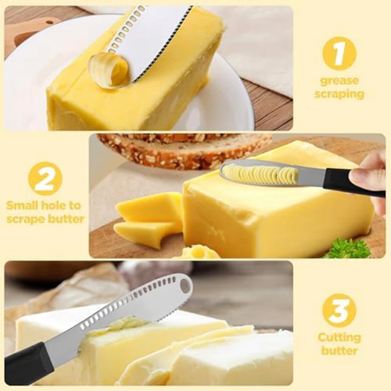 Butter Knife Butter Knife Butter Spreader With Serrated Edges And Scraping Holes Comfort Grip