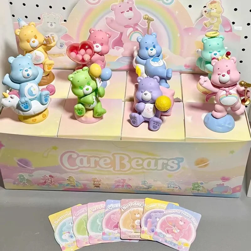 Miniso Care Bears Healing Planet Series صندوق أعمى صندوق غامض Caixa Sorpresa شخصيات كرتونية سطح المكتب حلية هدايا عيد الميلاد