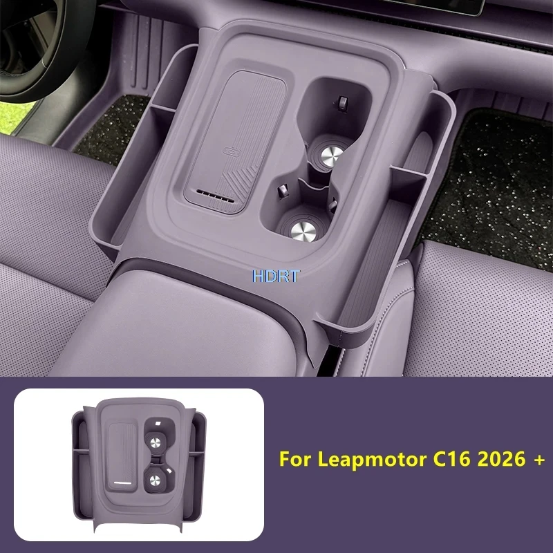 car-center-console-water-cup-holder-storage-box-wireless-charging-anti-slip-pad-organizer-tray-cover-for-leapmotor-c16-2026