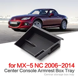 Armrest Storage Box Center Console Flocking Organizer Containers Holder  For Mazda MX-5 NC 2006~2014 MX5 Tray Accessories 2012