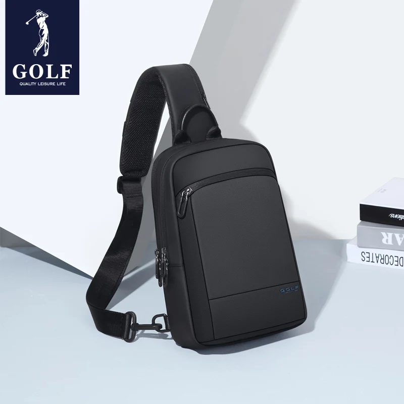 

Мужская нагрудная сумка GOLF, маленькая сумка через плечо для ежедневных поездок, новая модная нагрудная сумка-рюкзак, повседневная сумка через плечо, черная