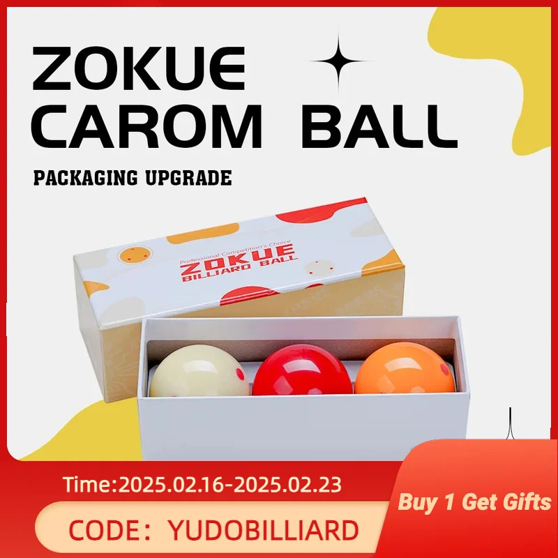 ZOKUE Zestaw kulek karomowych z 61,5 mm Kompletny zestaw 3 kulek Kulki bilardowe Carom dla początkujących 3 poduszki kije karomowe