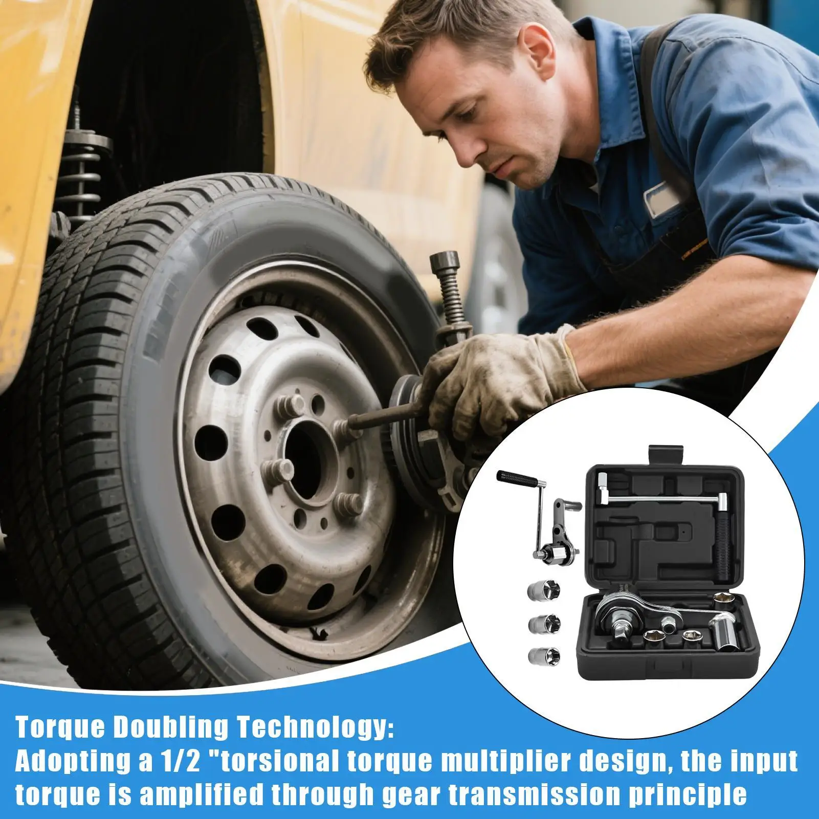 

Умножитель крутящего момента Динамометрический ключ Экономия труда Устройство для снятия гаек с головками Набор для замены шин для ремонта автомобилей Гаражные колеса RV