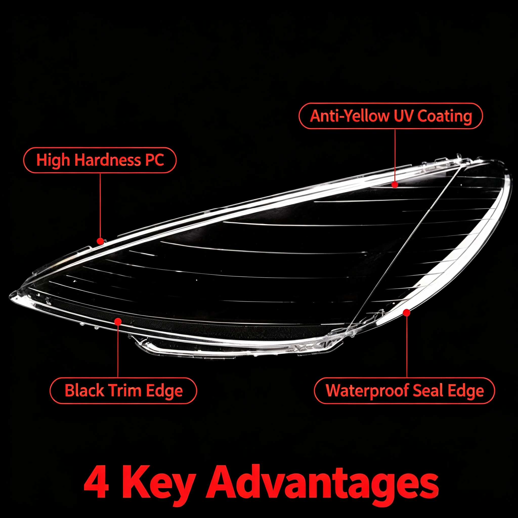 Moggic Clear Headlight Lens Cover Compatible With Dongfeng 206 Sedan Hatchback Model Years 2004 2005 2006 2007 Left Right