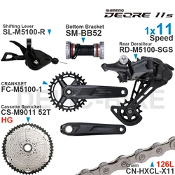 SHIMANO DEORE M5100 11Speed Groupset Shifter SL-M5100 RD-M5100 CRANKSET SM-BB52 Bracket Cassette 11-50T 52T X11 Chain Original