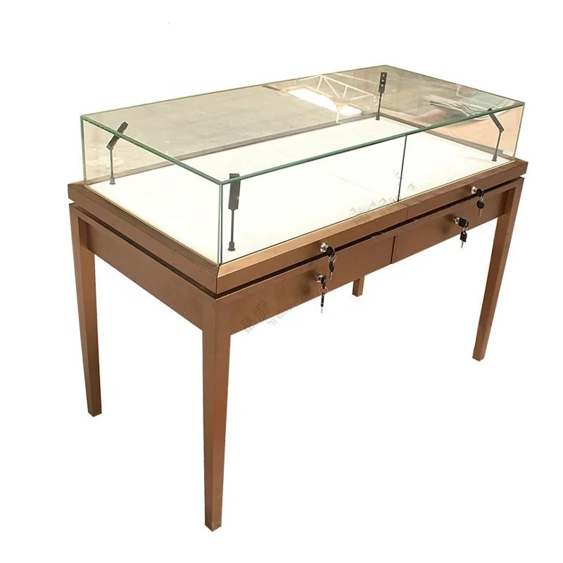 customized.Cheap Used Jewelry Showcases Lockable Showcase Table Jewellery Stainless Steel Jewelry Cabinet  with LED Light