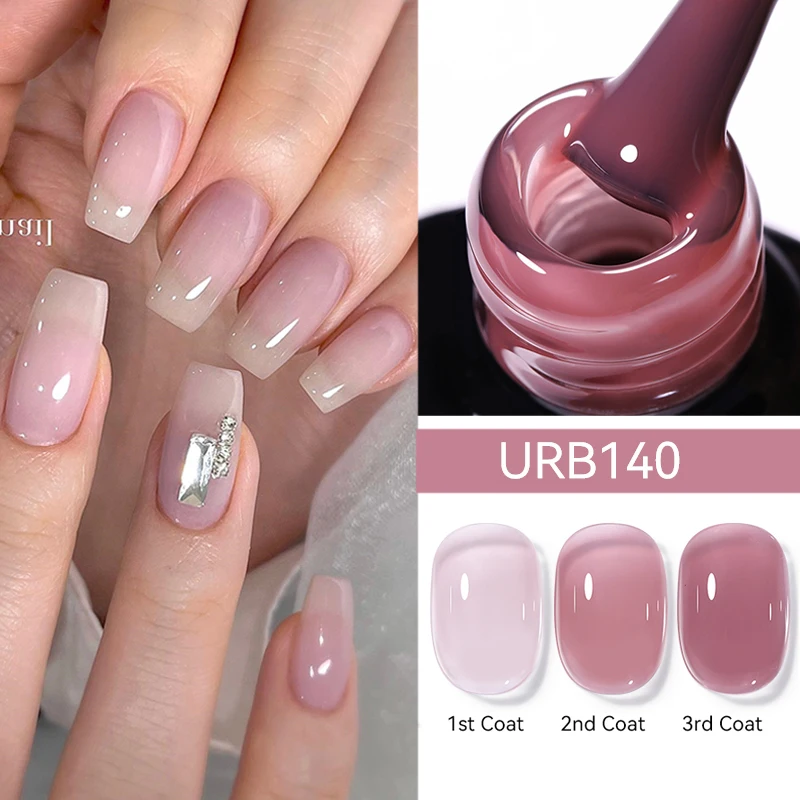 UR SUGAR 7ml Crystal Jelly Nude Rubber Base Gel Transparent Semi-permanent Varnish UV LED Construction Gel Nail Art Manicure