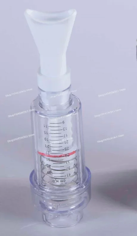C-Type Breathing Trainer, Adjustable Spring Deep Breathing Exerciser for Inspiratory Lung Function Training with Nose Clip