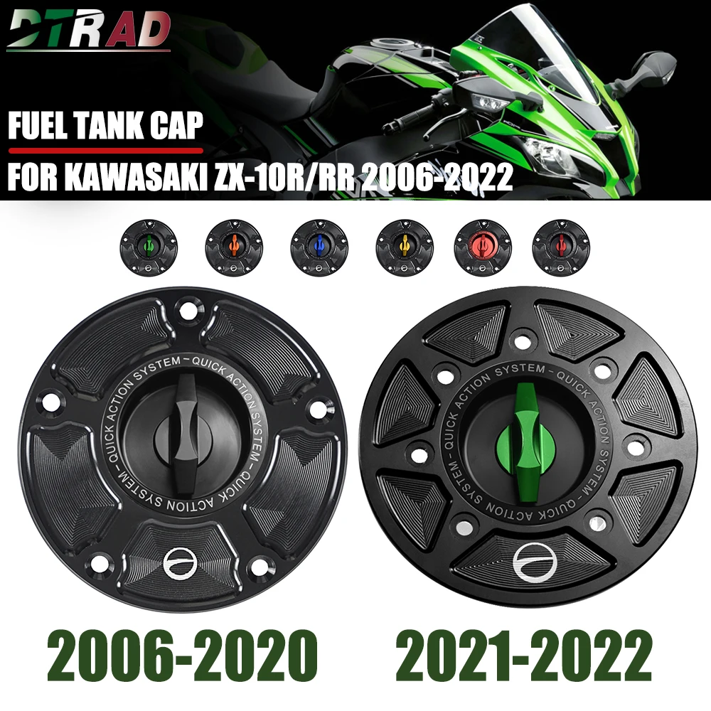 ZX-10R For KAWASAKI ZX10R / RR 2006-2020 ZX 10R 2021-2022 Motorcycle Keyless Fuel Tank Cap Gas Oil Airbox Cover Quick Release