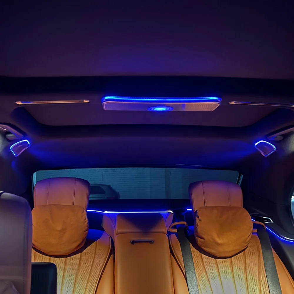 Car Roof Speakers 64 Colors Ambient Light Rear Roof Ceiling Speakers for  S-class W223 S580 S450