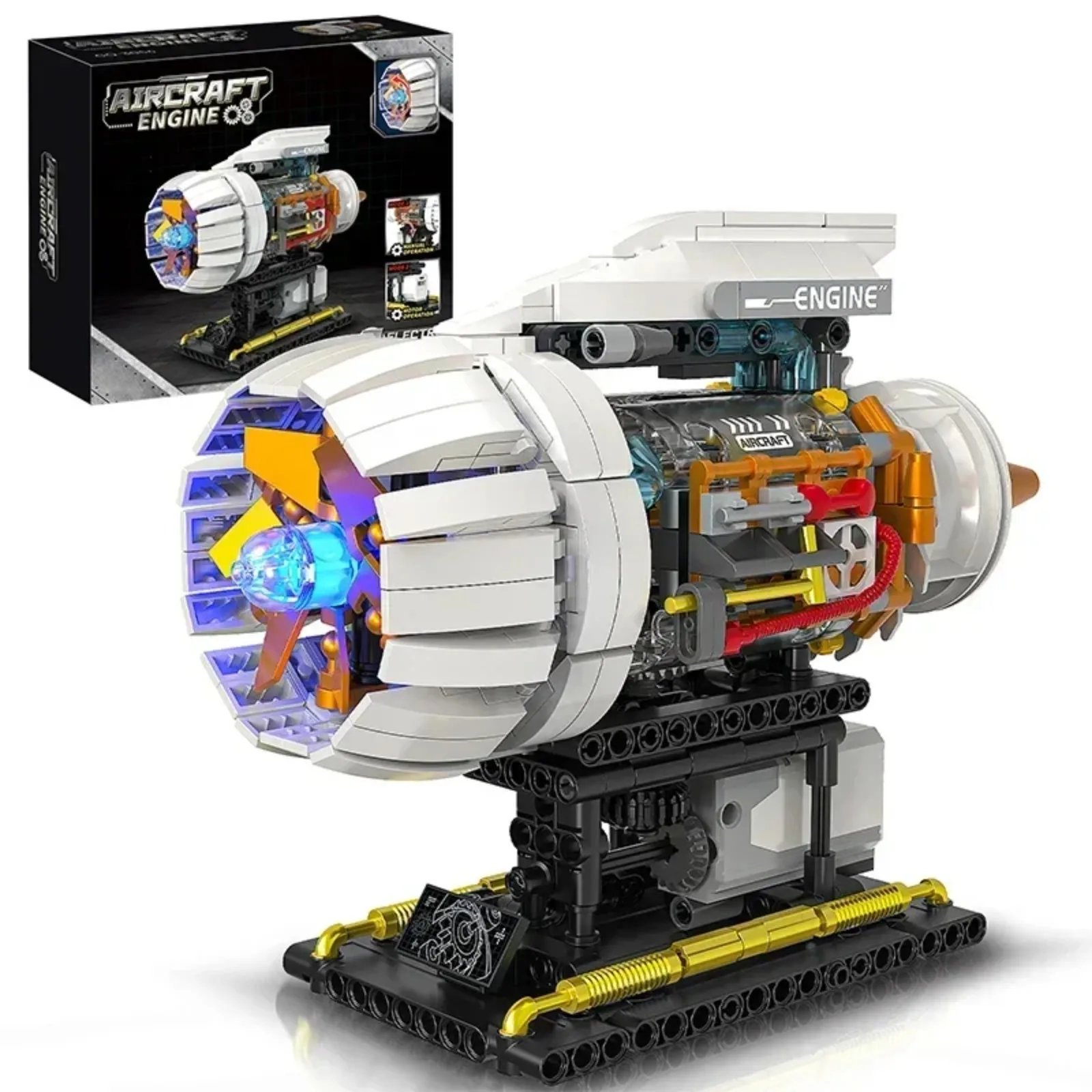 

Creative Aircraft Engine Model Building Blocks Set - 1200+ Pieces STEM Educational Toy for Kids & Adults