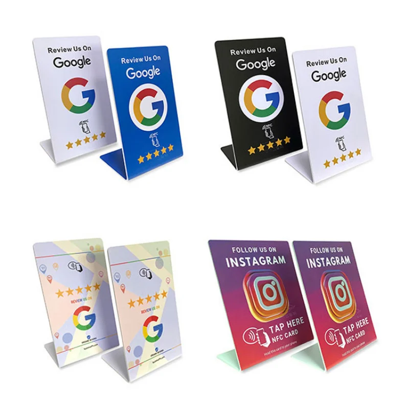 Customized Restaurant Google NFC Card NFC Folding Card Positive Card NFC Stand Table Sign Holder