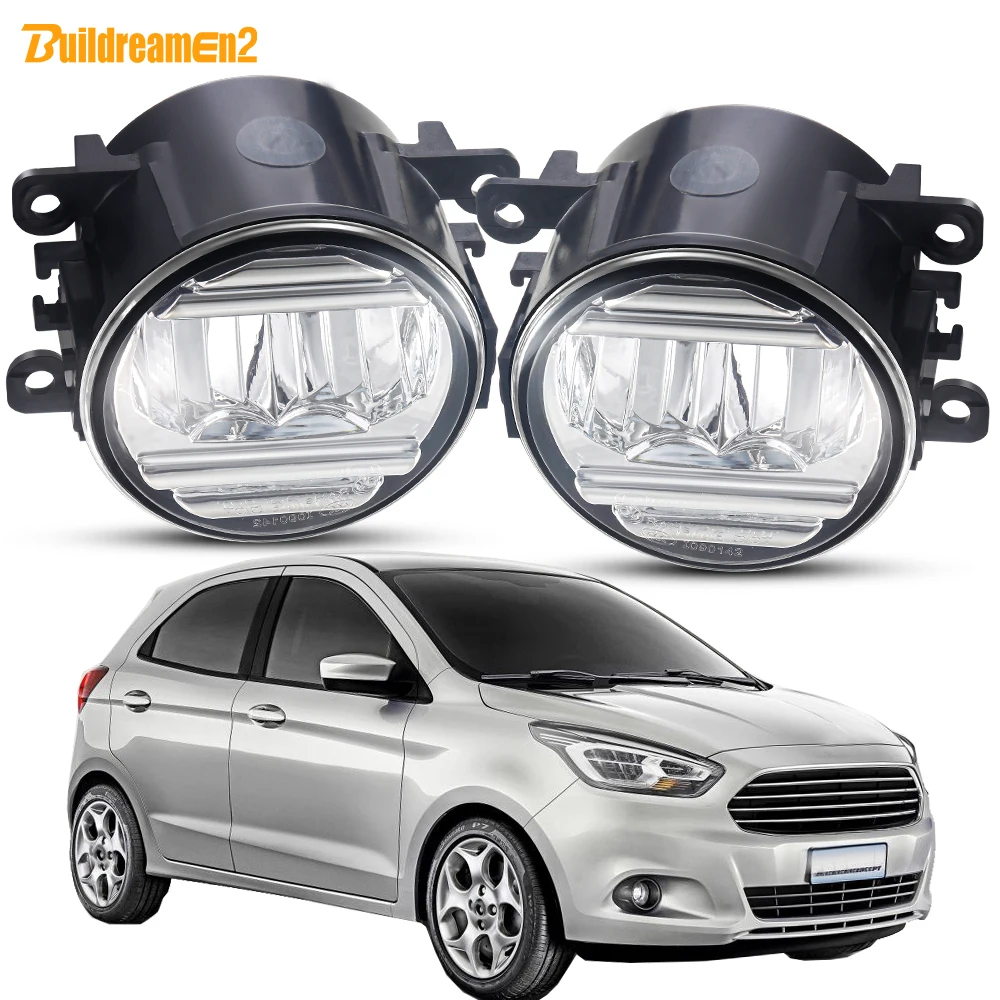 

2 Pieces 30W 3000LM Fog Light Assembly Car Front Bumper LED DRL Fog Daytime Driving Lamp H11 12V For Ford KA KA+ 2015-2018