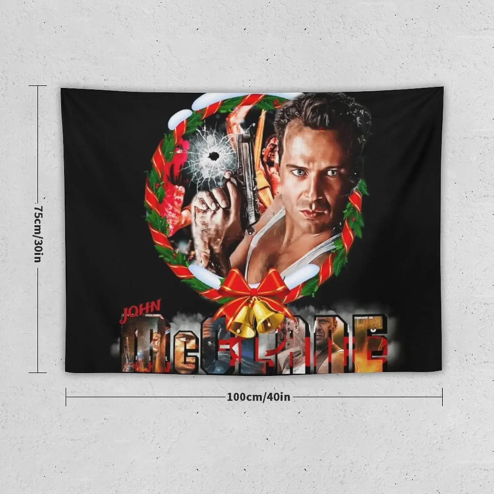 A John McClane Christmas Tapestry Decoration Wall Korean Room Decor On The Wall Tapestry