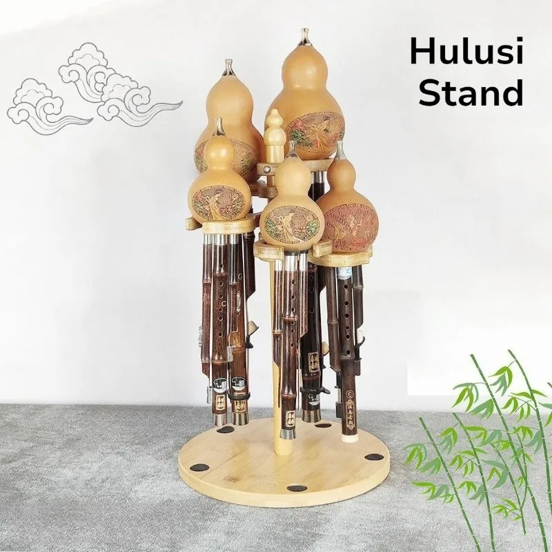

Bamboo High-quality Hulusi Stand Rotatable Aesthetic Stable Durable Multiple Hulusi Stands Musical Instrument Accessories