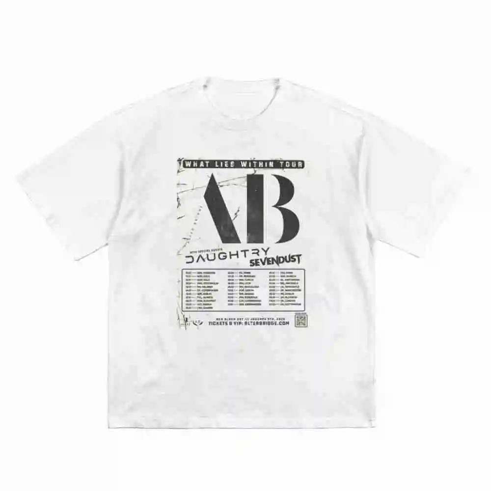 Alter Bridge Band What Lies Between Tour Short Sleeve Tee 100% Cotton T-Shirt