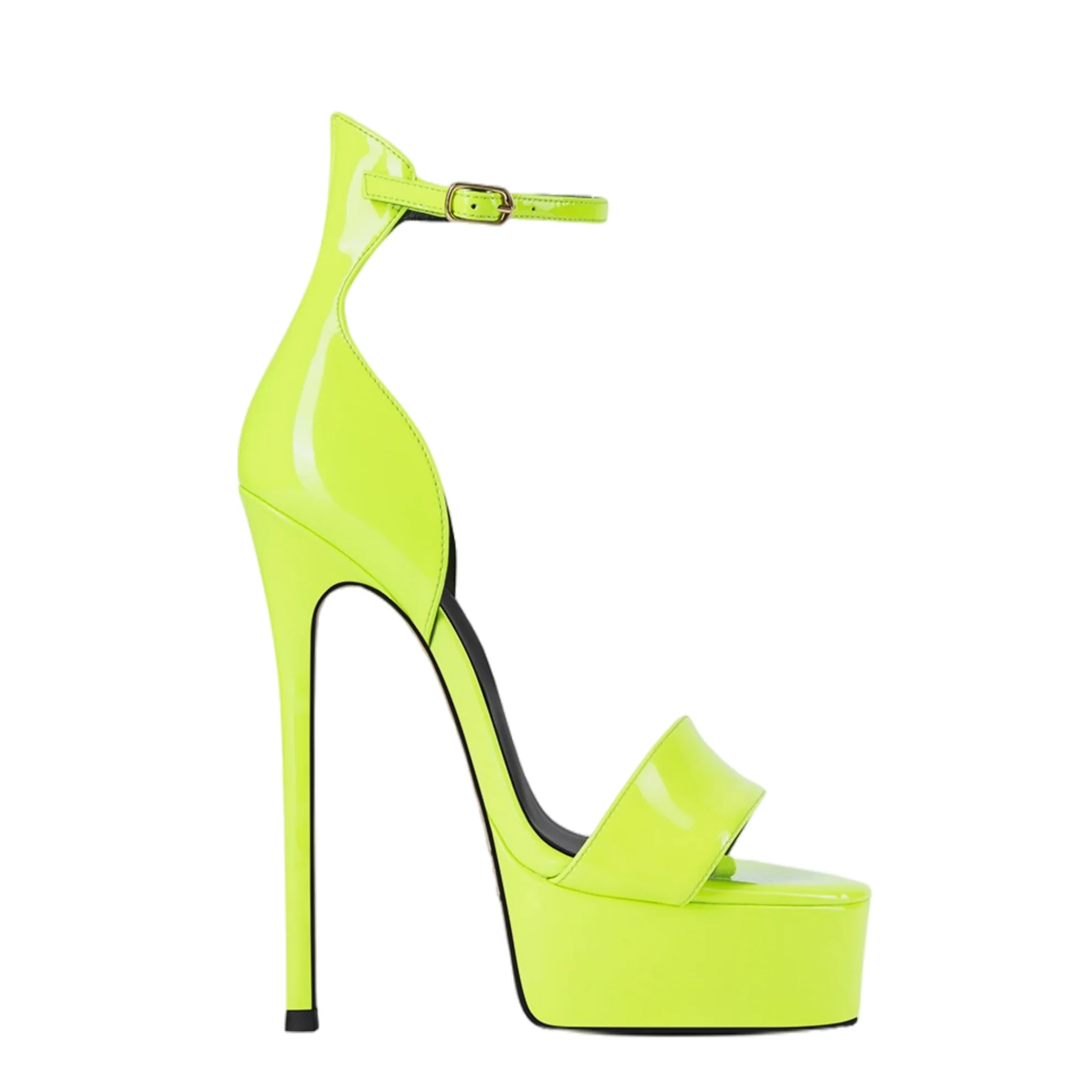 Arden Furtado Summer Platform High Heel Square Toe Stilettos Heels Pointed-Toe One Word Buckle Sandals Open Toe Modern Sandals image 3