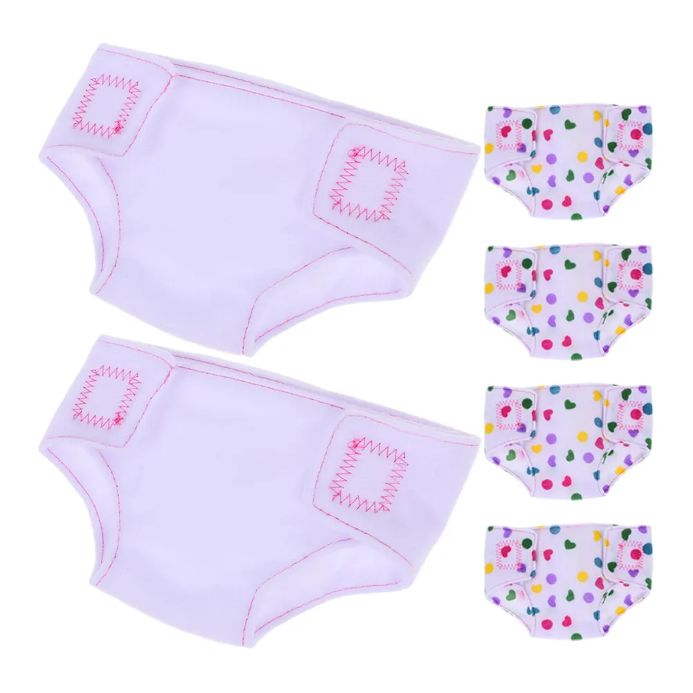 

6Pcs Adjustable Reusable Baby Diapers 18 Inch Clothes Accessories Pretend Play American Dress Up Baby Diapers