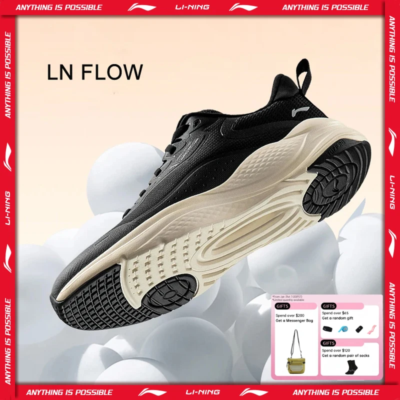 Li-Ning LN FLOW, zapatillas deportivas para correr para mujer, TUFF RB, cómodas y transpirables, zapatillas deportivas de ocio con forro, AGLU090