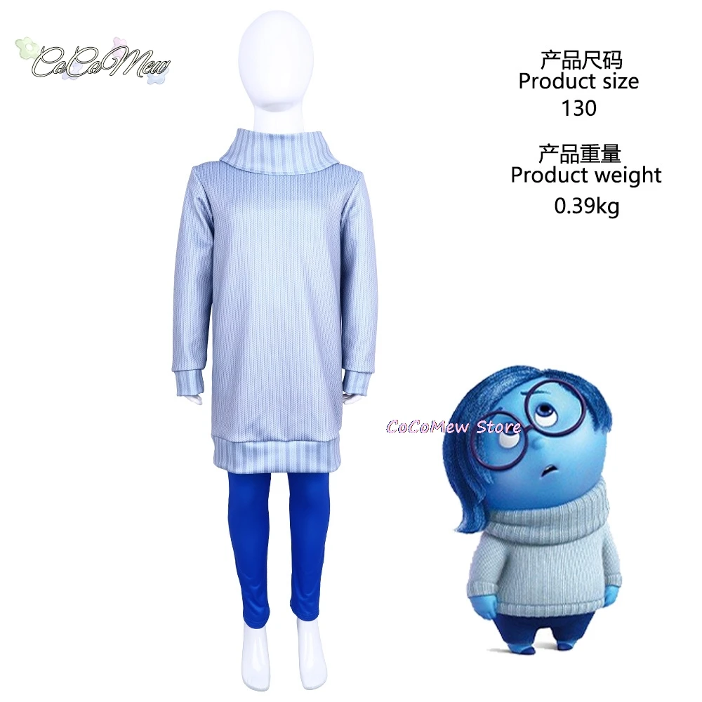 Inside Out คอสเพลย์เครื่องแต่งกาย Inside Out 2 การ์ตูน Anger กลัว Sadness ความวิตกกังวลเด็กหญิงฮาโลวีน Carnival Party Dress Up