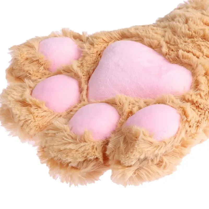 Gants japonais en forme patte chat d'ours pour femmes filles, mitaines chaudes épaisses en peluche, dessin animé