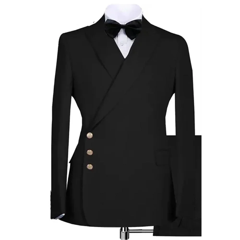 

Formal Black 2-piece Single Breasted Peak Lapel Luxury Men's Clothing Party High Quality Men's Suit