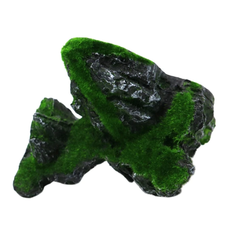 Aquarium Decor Artificial Resin Moss Stone Landscape Fish for Tank Rock Mountain Dropshipping