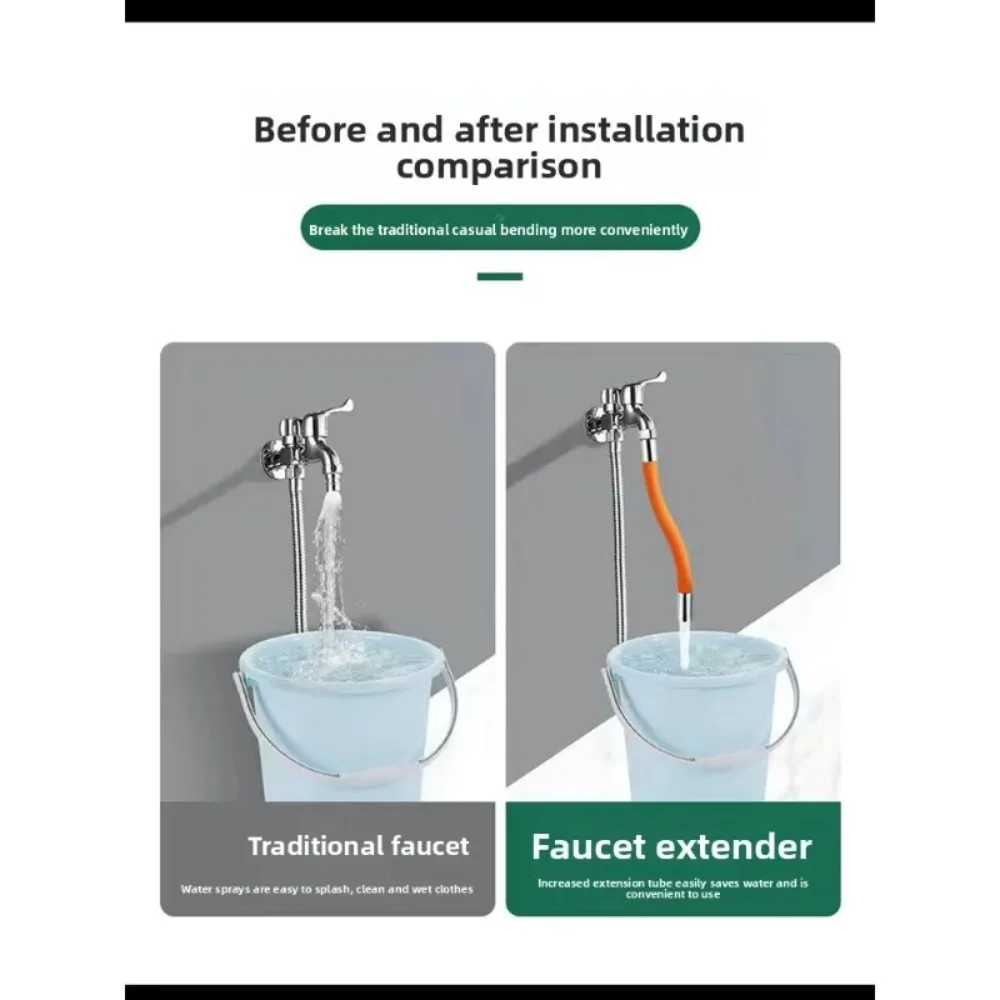 Universal Extension Pipe Anti-splash Kitchen Bathroom Universal Nozzle Shampoo Shower Head Faucet Extension Pipe