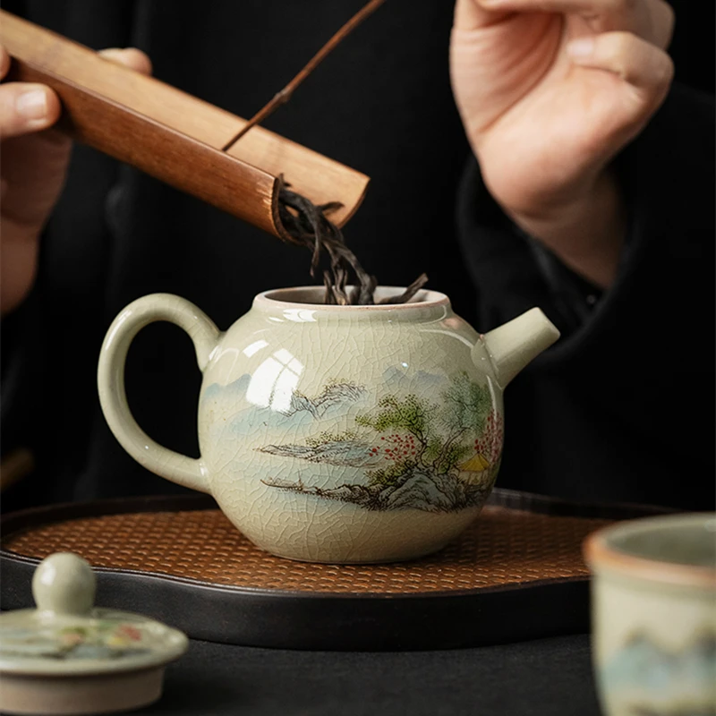 المناظر الطبيعية الفخار غلاية خمر إبريق الشاي حفل الشاي مجموعة الحليب شاي الألونج التعادل غوان يين الياسمين العتيقة Teaware نوع