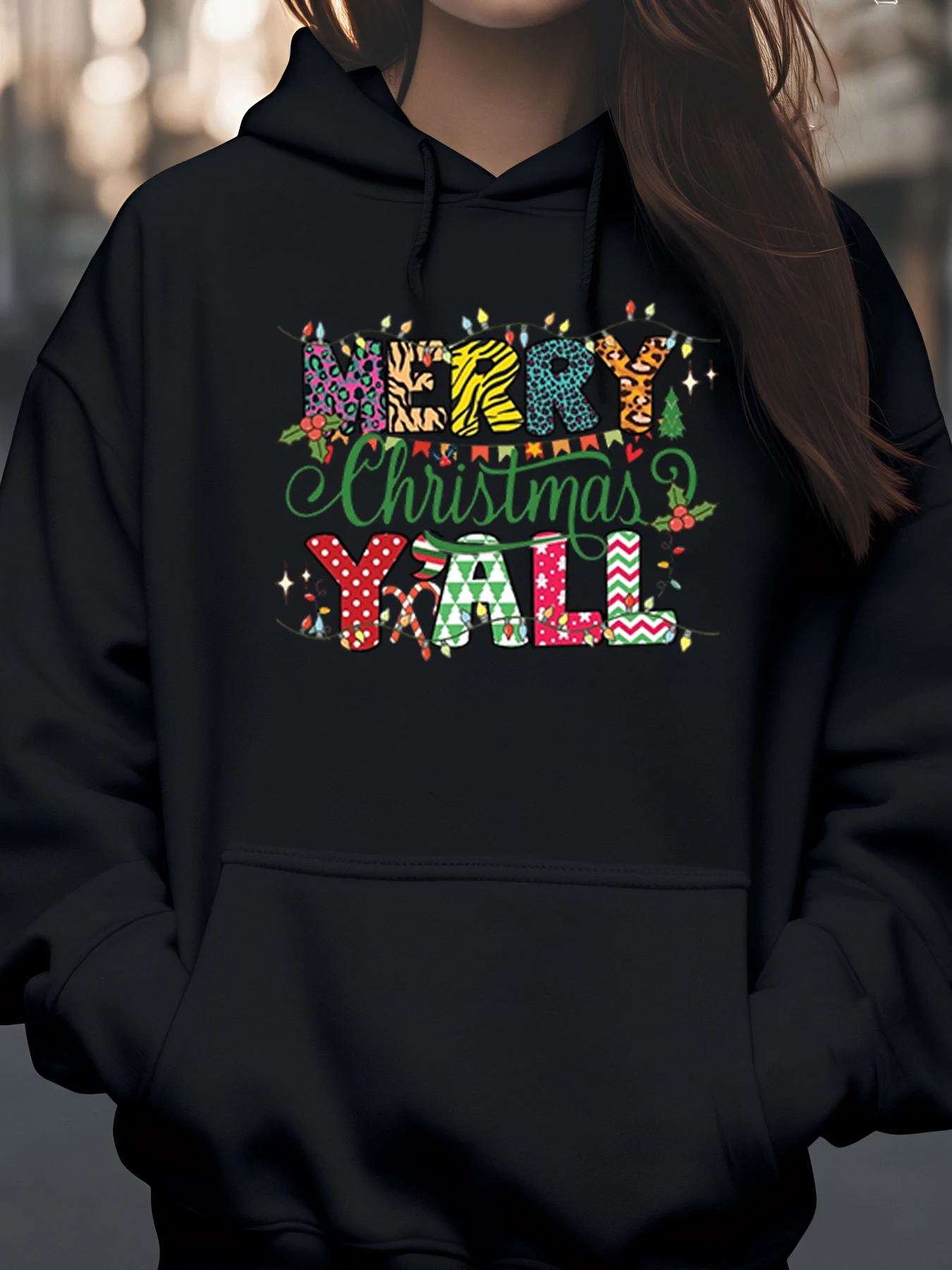 

Толстовка с принтом Merry Christmas Y'All, праздничный сезон, повседневная одежда для женщин и мужчин