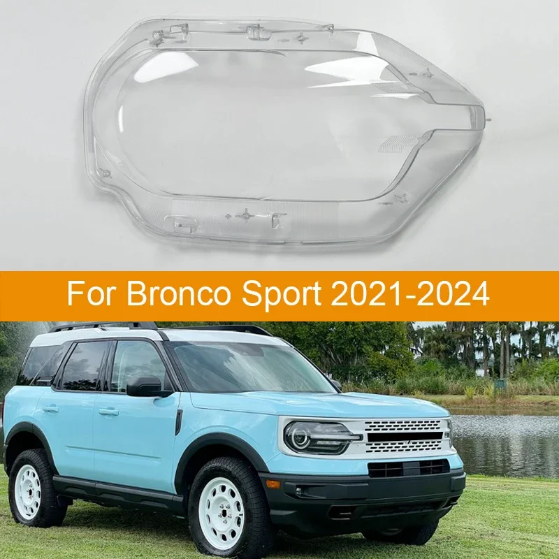 For Ford Bronco Sport 2021 2022 2023 2024 Car Accessories Headlight Lens Cover Transparent Lampshade Headlamp Shell Plexiglass